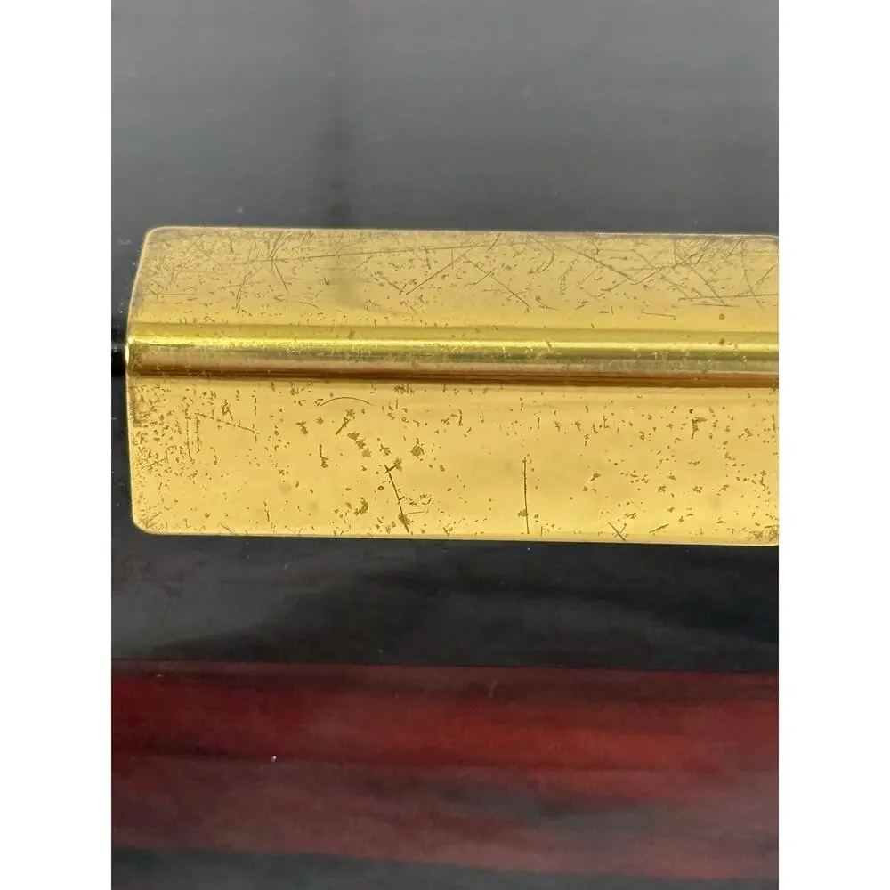 Vintage Faux Tortoiseshell Acrylic Jewelry Box with Brass-Tone Clasp